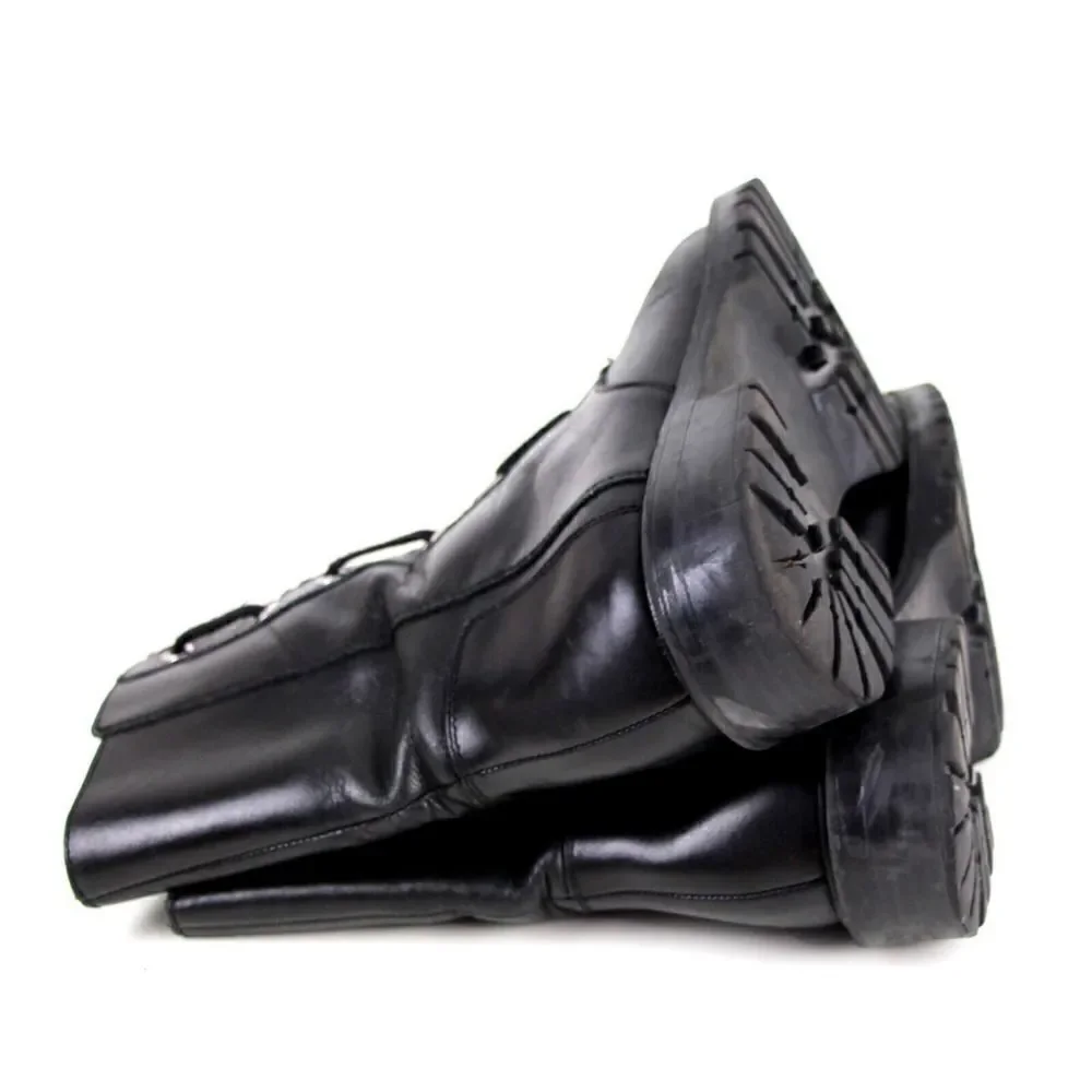 Zara BLACK GENUINE LEATHER ZIP SIDE LACE UP LOW HEEL ROUND TOE ANKLE BOOTS Sz 37